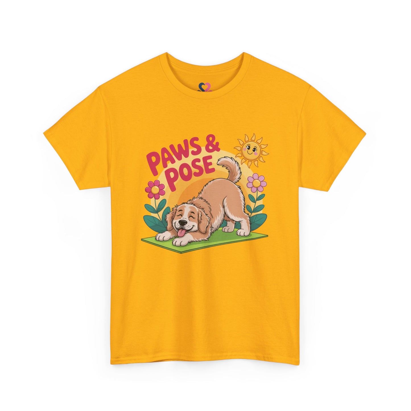 Unisex T-shirt, Yoga, Mindfulness, Paws & Pose B