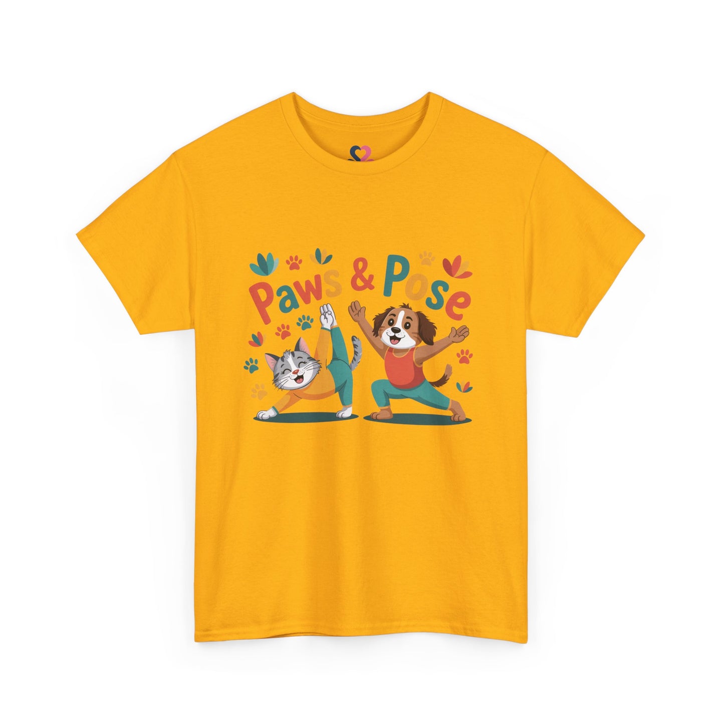Unisex T-shirt, Yoga, Mindfulness, Paws & Pose C