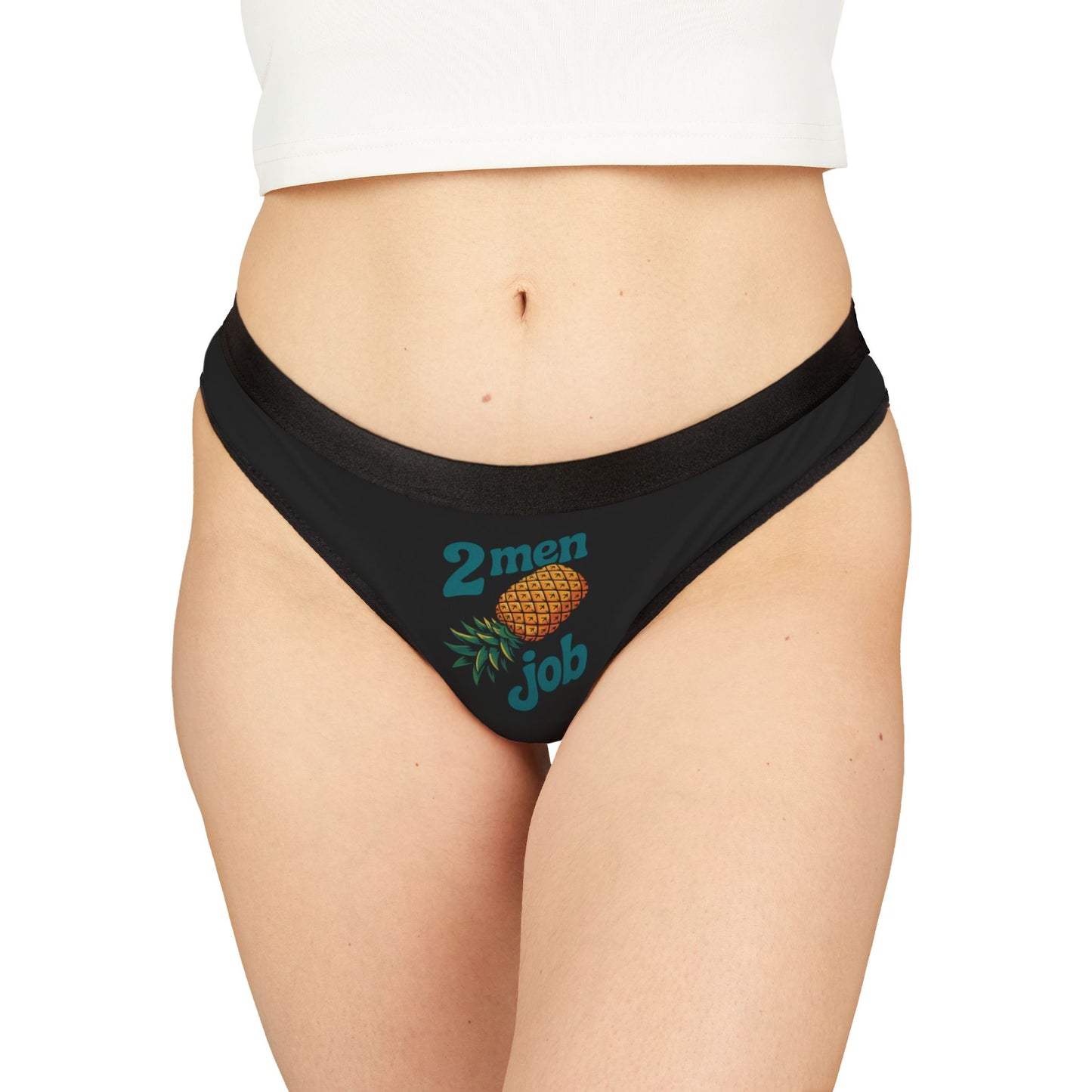 2 Men Job Print Women's Thongs, Cute Underwear, Summer Lingerie, Gift