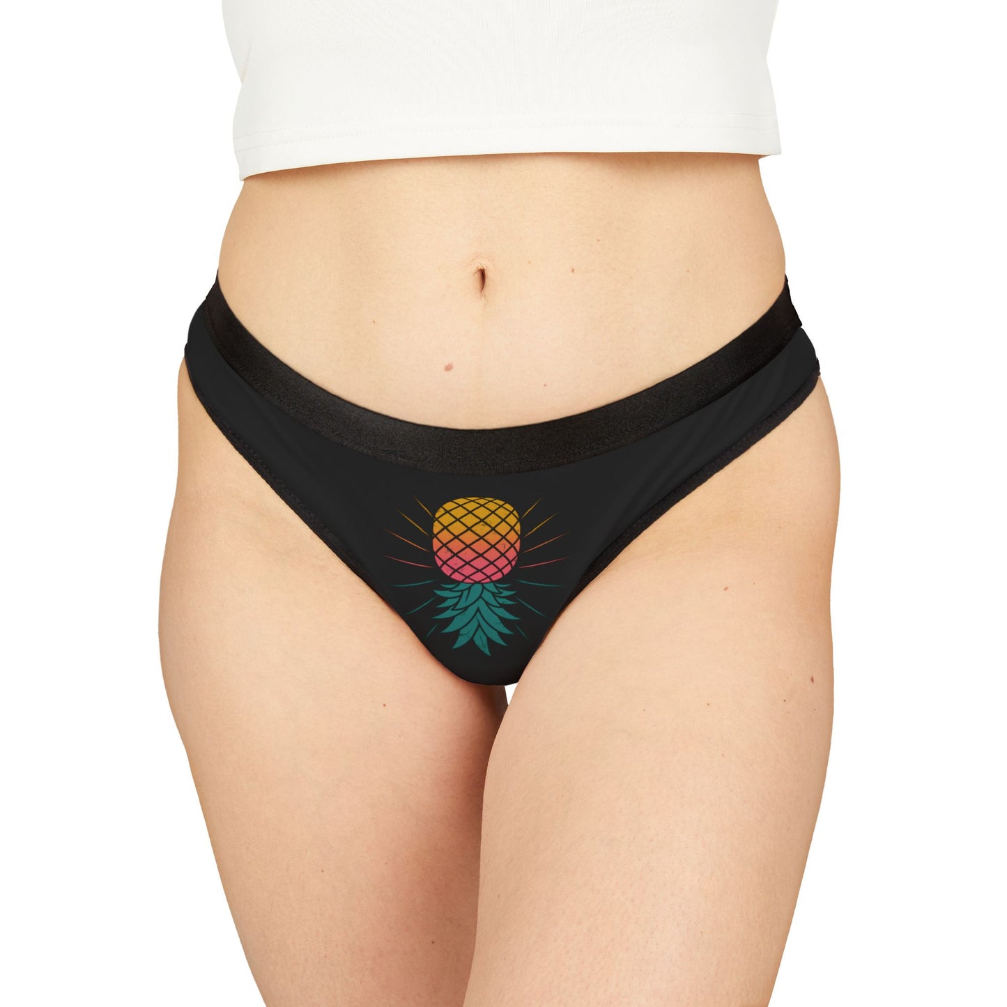 Pineapple Print Women's Thongs, Cute Underwear, Summer Lingerie, Gift