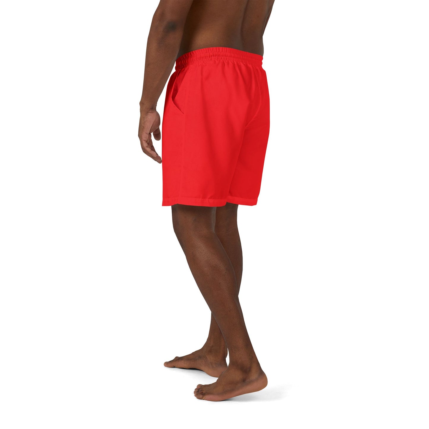 Pineapple Logo Red Unisex Swim Shorts, Beachwear, Summer Essentials