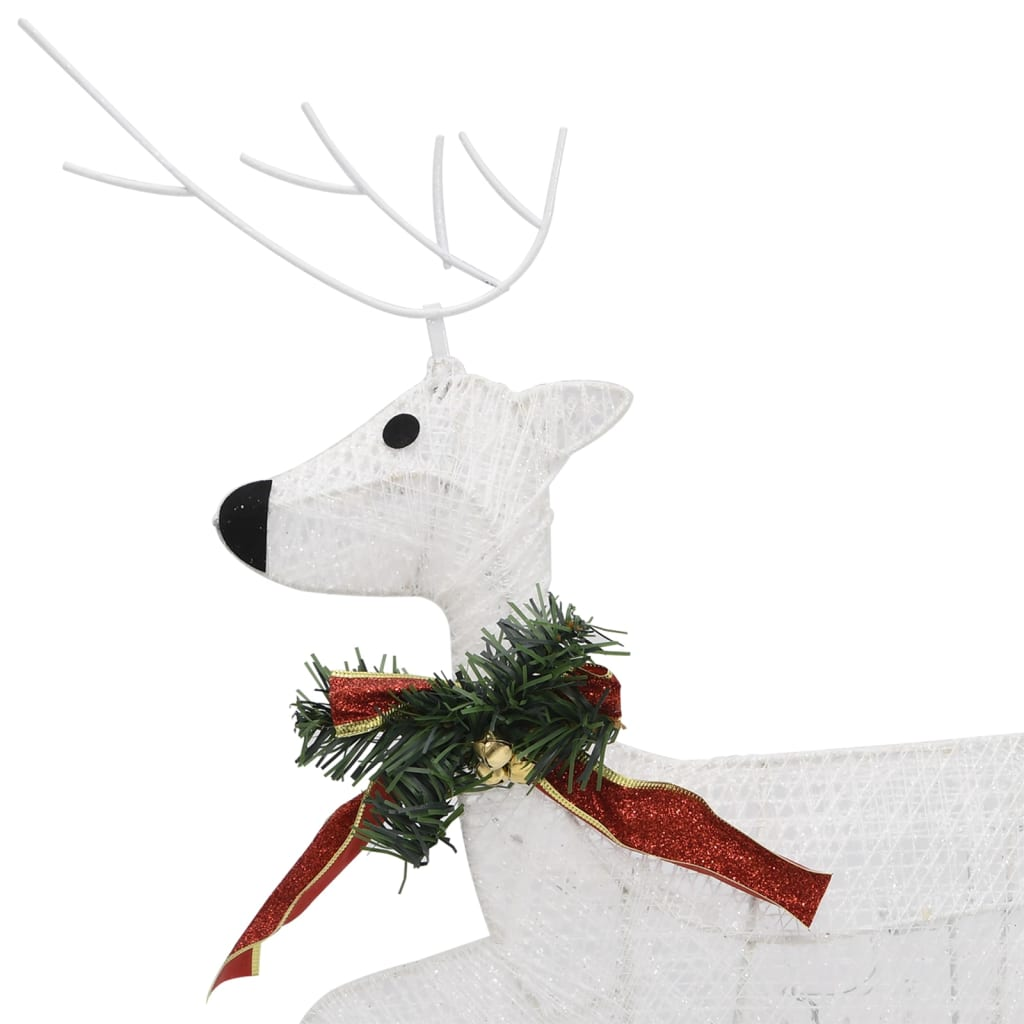 vidaXL Reindeer & Sleigh Christmas Decoration 140 LEDs Outdoor White