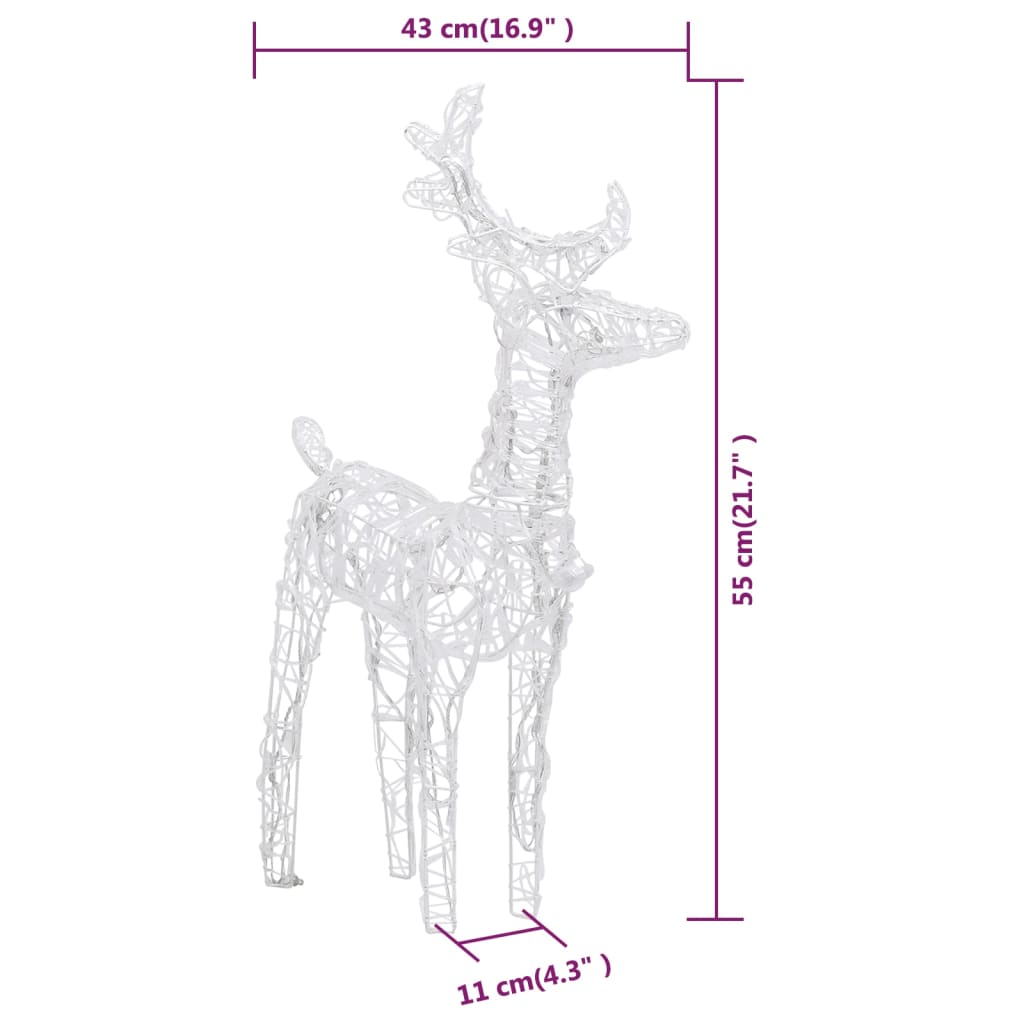 vidaXL Reindeers & Sleigh Christmas Decoration 280x28x55 cm Acrylic