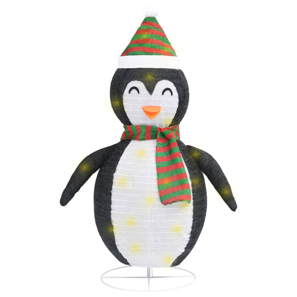 vidaXL Decorative Christmas Snow Penguin Figure LED Luxury Fabric 120cm
