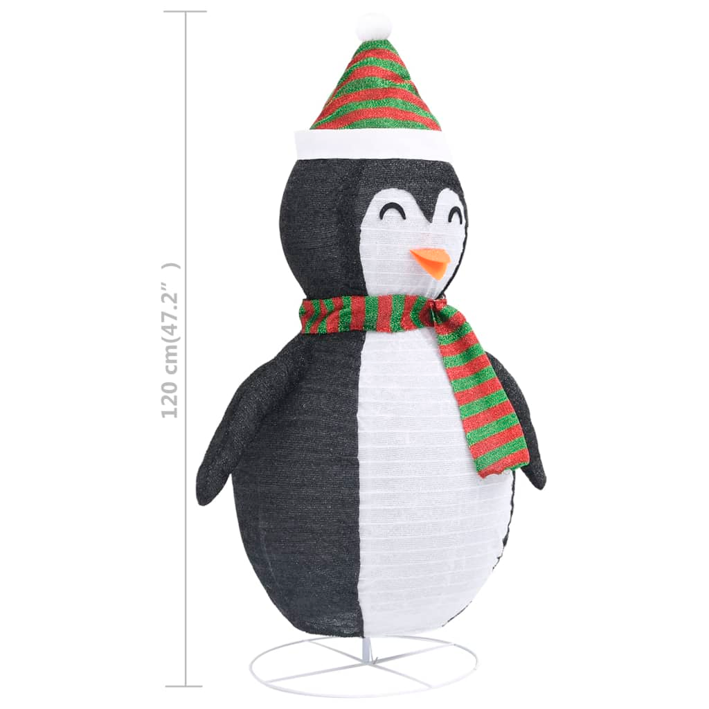 vidaXL Decorative Christmas Snow Penguin Figure LED Luxury Fabric 120cm