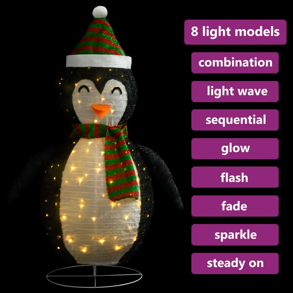 vidaXL Decorative Christmas Snow Penguin Figure LED Luxury Fabric 60cm