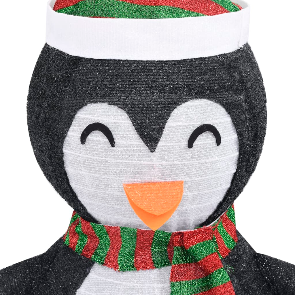 vidaXL Decorative Christmas Snow Penguin Figure LED Luxury Fabric 90cm