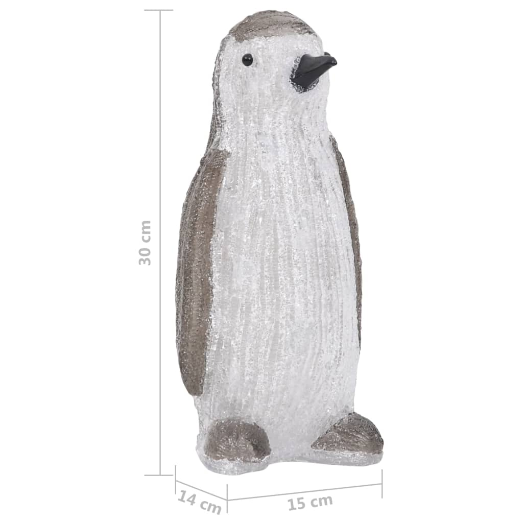 vidaXL LED Christmas Acrylic Penguin Figure Indoor and Outdoor 30cm