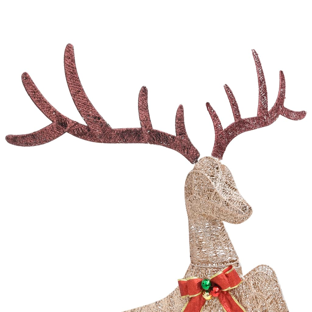 vidaXL Flying Reindeer Christmas Decoration 120 LEDs Gold Warm White