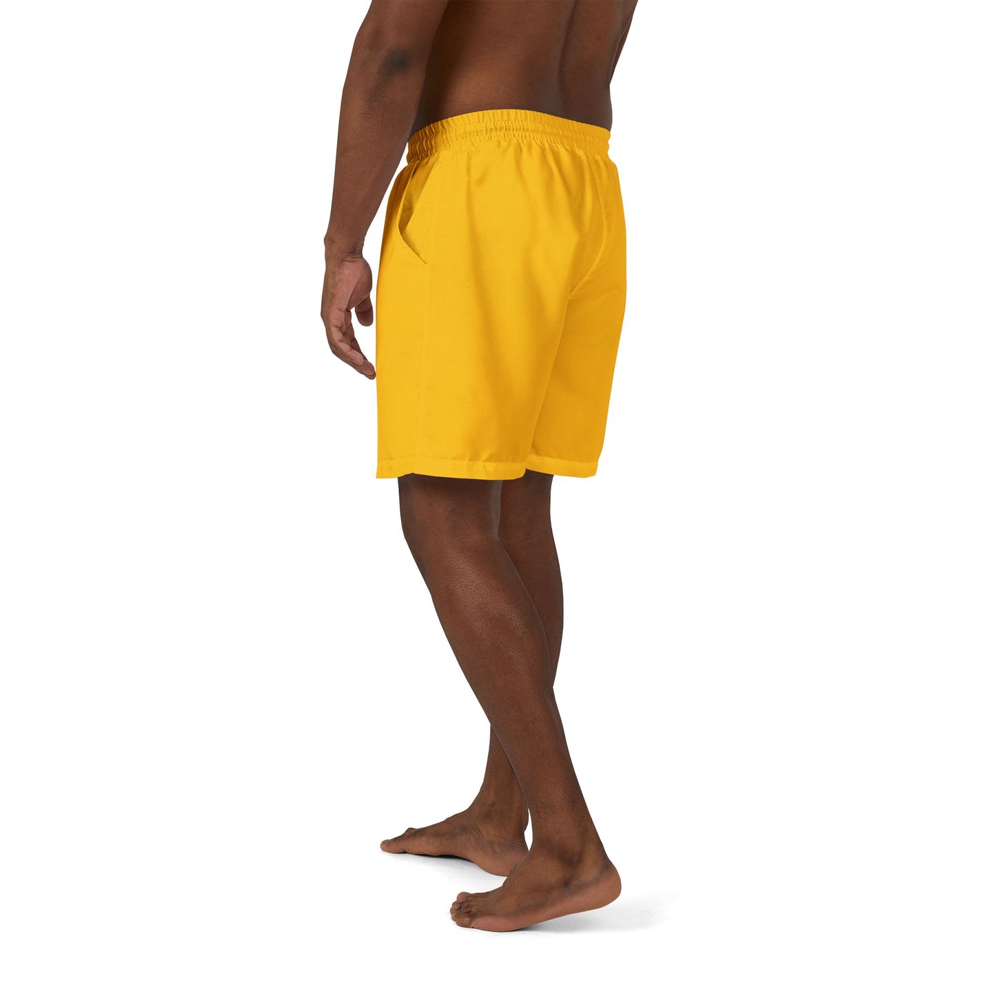 Trendy Pineapple Yellow Unisex Swim Shorts, Beachwear, Summer Essentials
