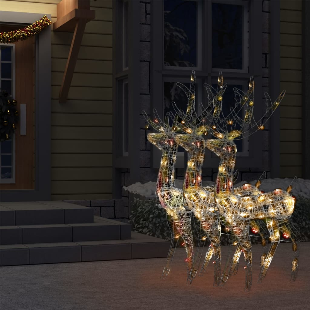 vidaXL Acrylic Reindeer Christmas Decorations 3 pcs 120cm Multicolour
