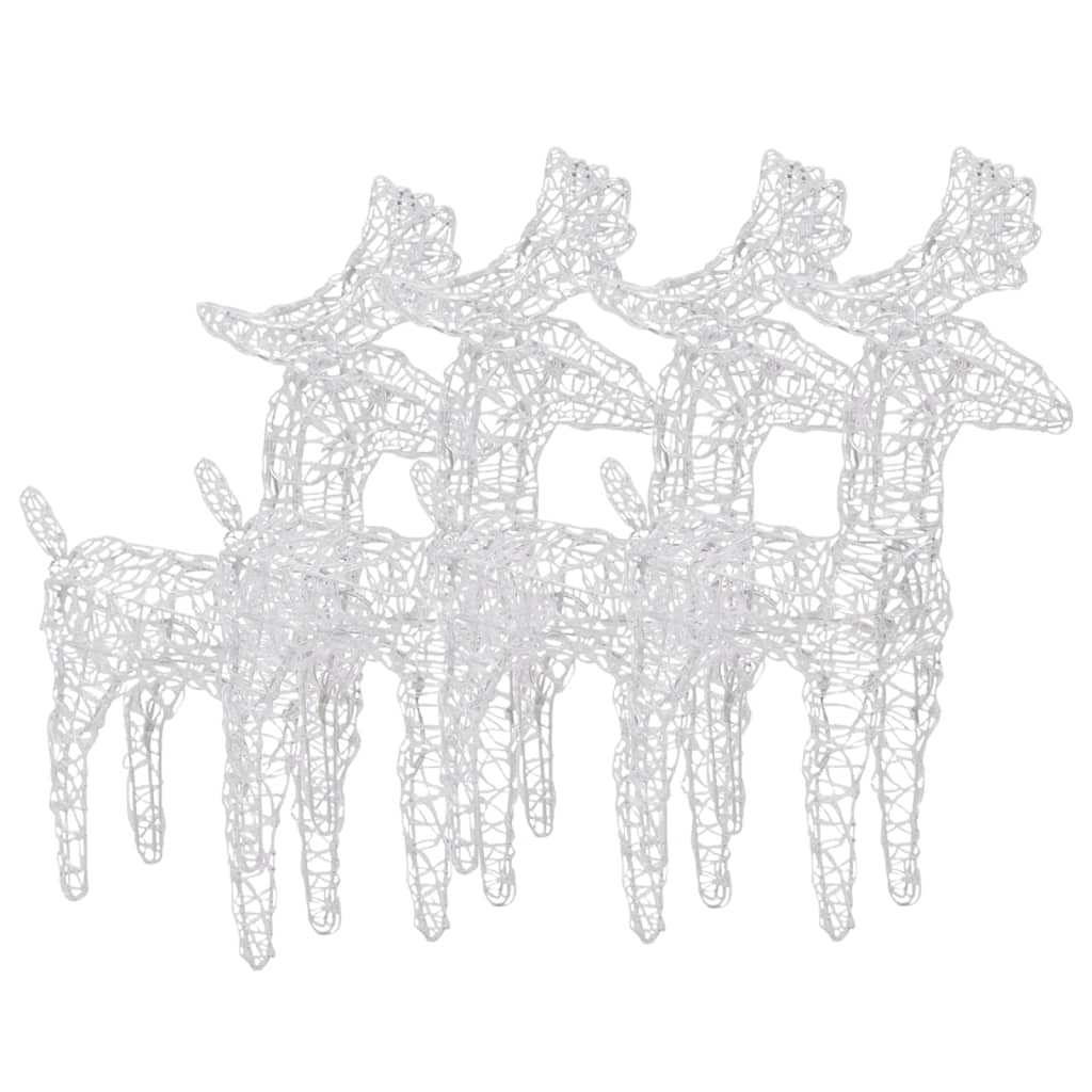vidaXL Christmas Reindeers 4 pcs Multicolour 160 LEDs Acrylic