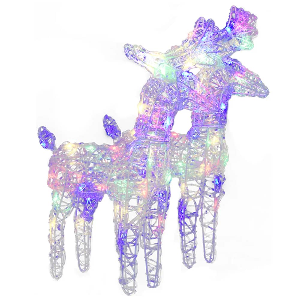 vidaXL Christmas Reindeers 4 pcs Multicolour 160 LEDs Acrylic