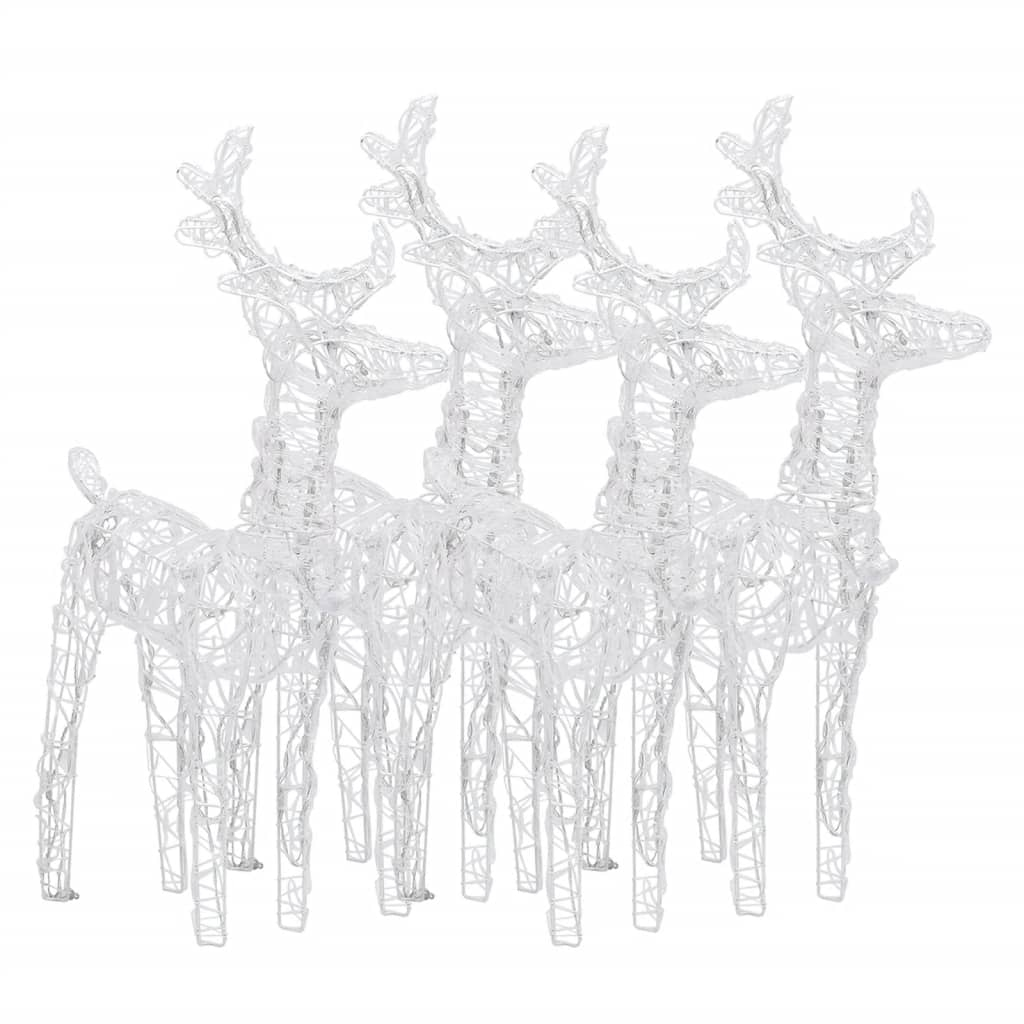 vidaXL Christmas Reindeers 4 pcs Warm White 160 LEDs Acrylic