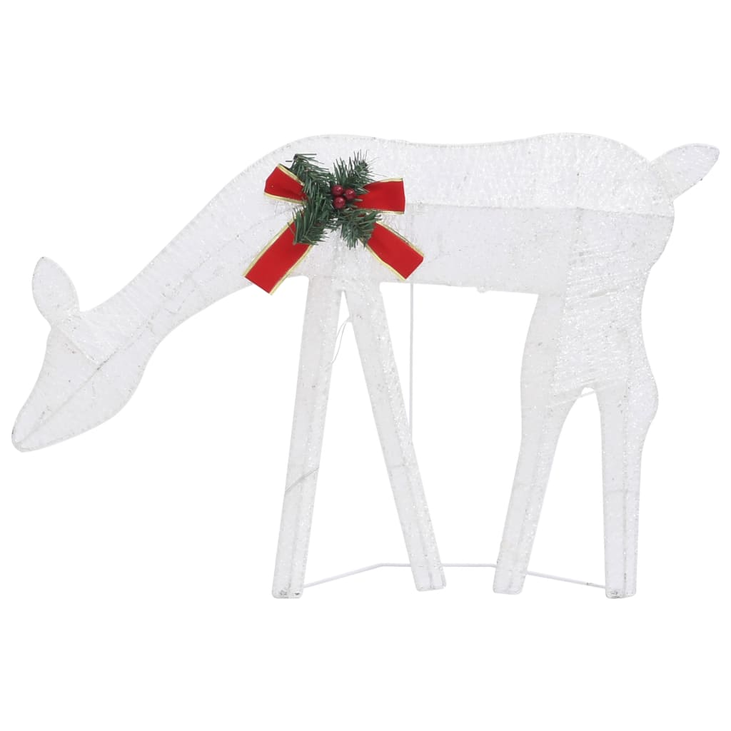 vidaXL Christmas Reindeers 6 pcs White Cold White Mesh