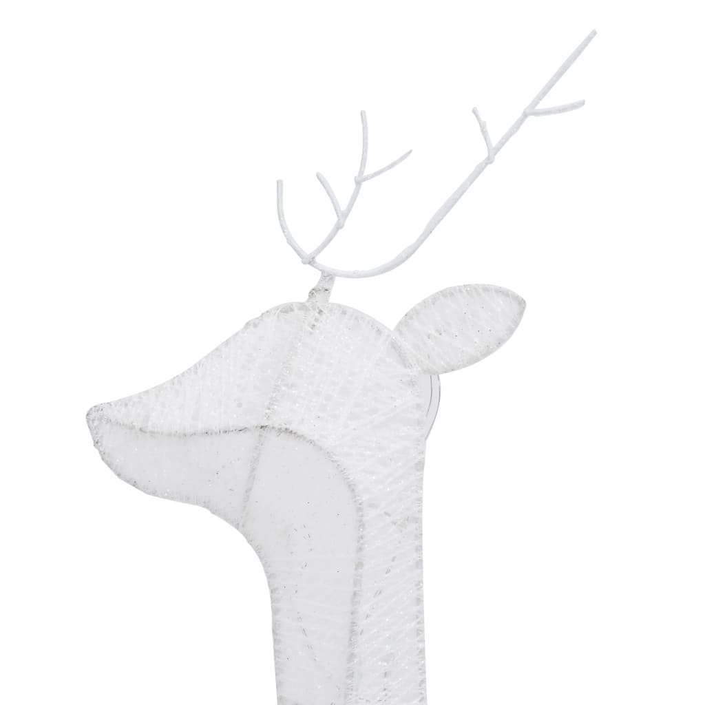 vidaXL Christmas Reindeers 6 pcs White Cold White Mesh
