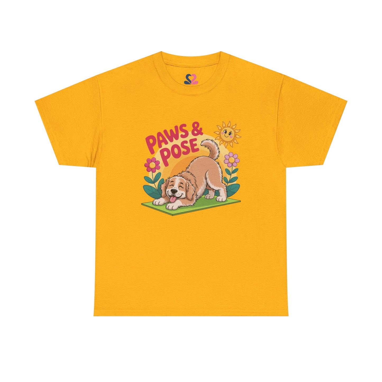 Unisex T-shirt, Yoga, Mindfulness, Paws & Pose B