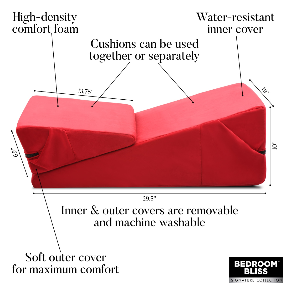 Bedroom Bliss Love Cushion Set Red
