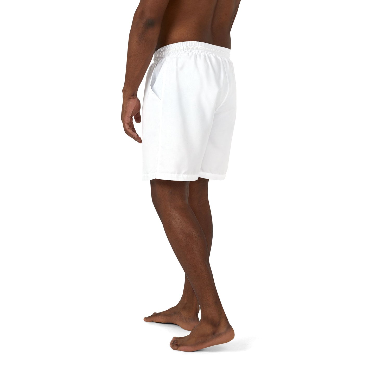 Trendy Pineapple White Unisex Swim Shorts, Beachwear, Summer Essentials