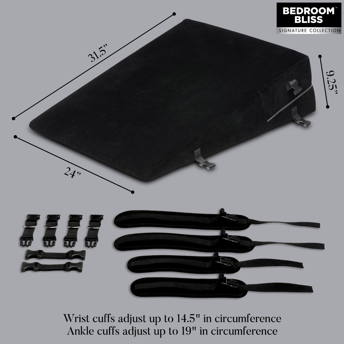 Bedroom Bliss XL Bondage Sex Cushion Black