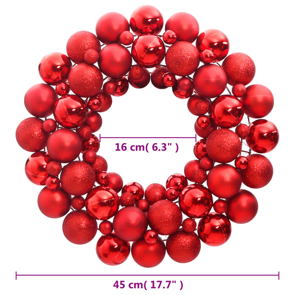 vidaXL Christmas Wreath Red 45 cm Polystyrene