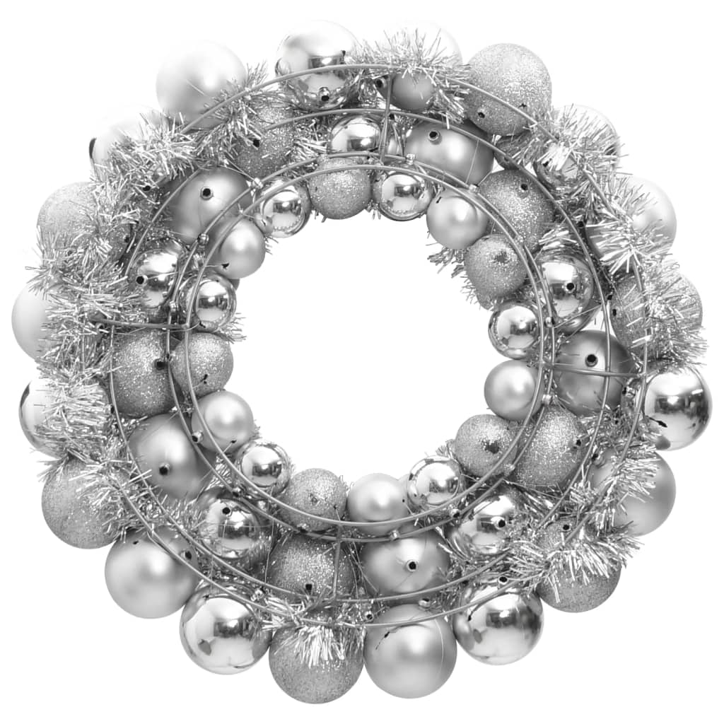 vidaXL Christmas Wreath Silver 45 cm Polystyrene