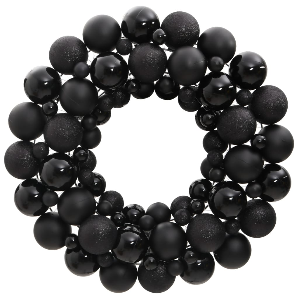 vidaXL Christmas Wreath Black 45 cm Polystyrene