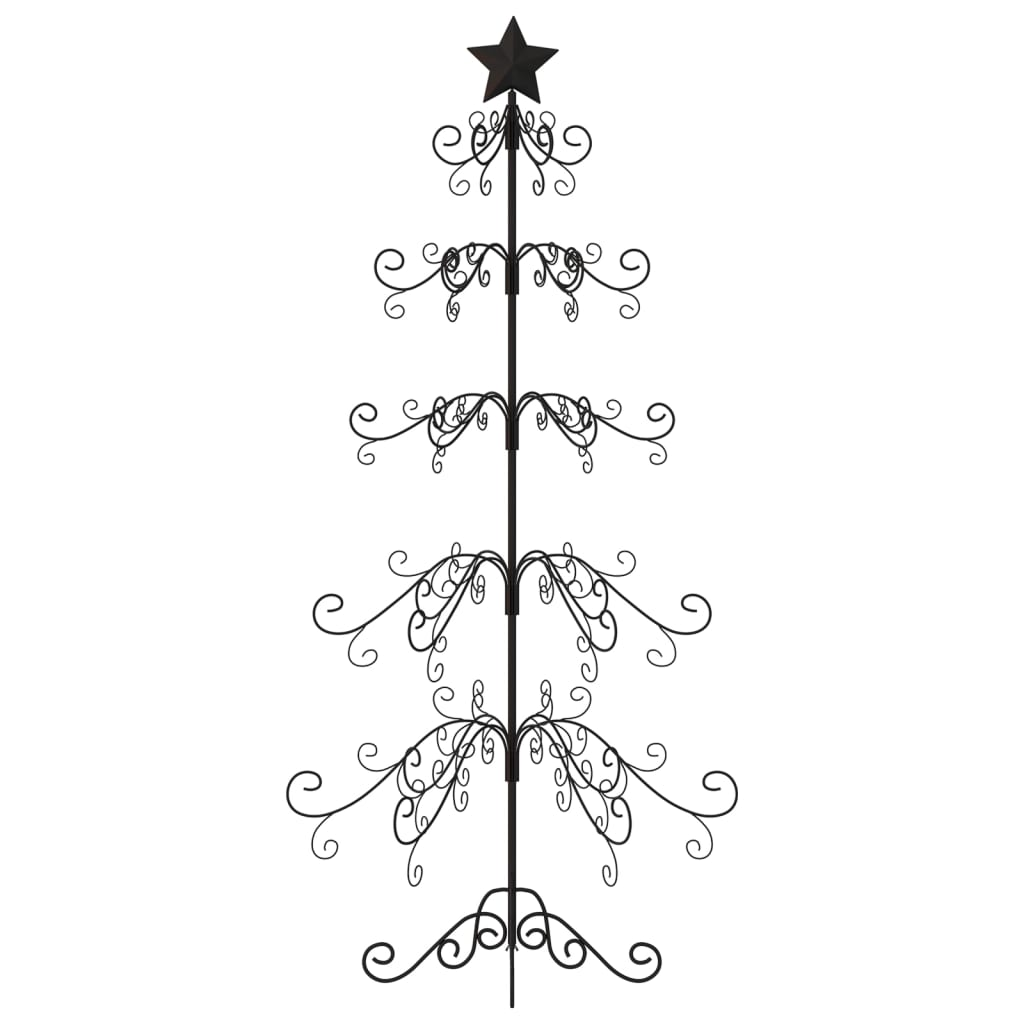 vidaXL Metal Christmas Tree for Decoration Black 150 cm