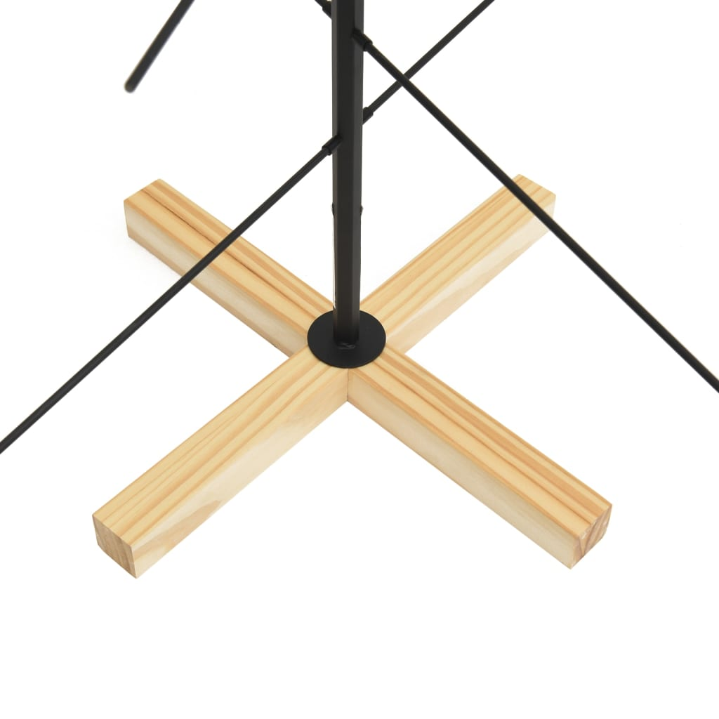 vidaXL Metal Christmas Tree with Wooden Base Black 120 cm