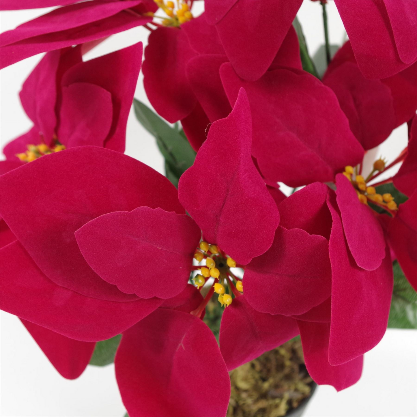 Copper Metal Planter Artificial Christmas Poinsettias