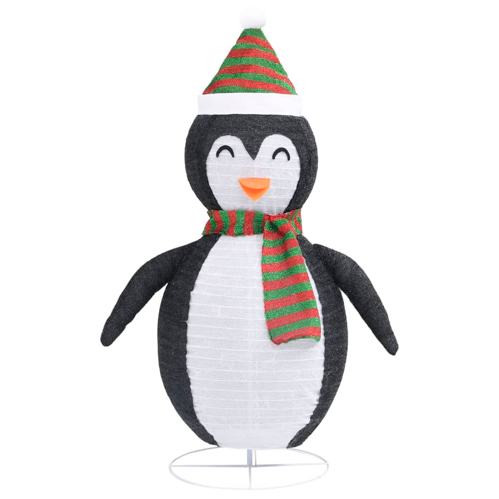 vidaXL Decorative Christmas Snow Penguin Figure LED Luxury Fabric 90cm