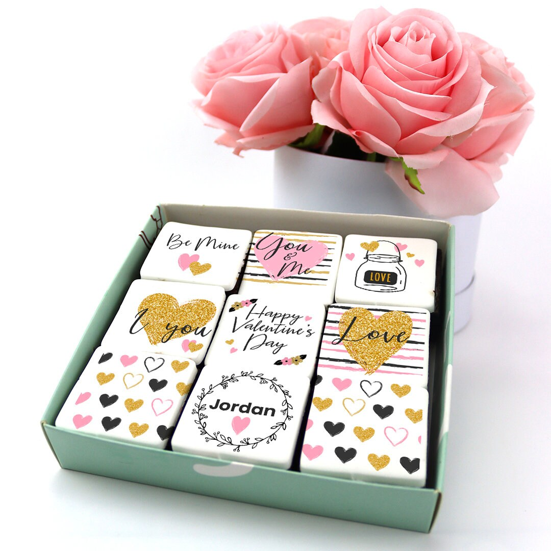 9 Be Mine Valentine Personalised Valentine's Day Brownies - Bakerdays