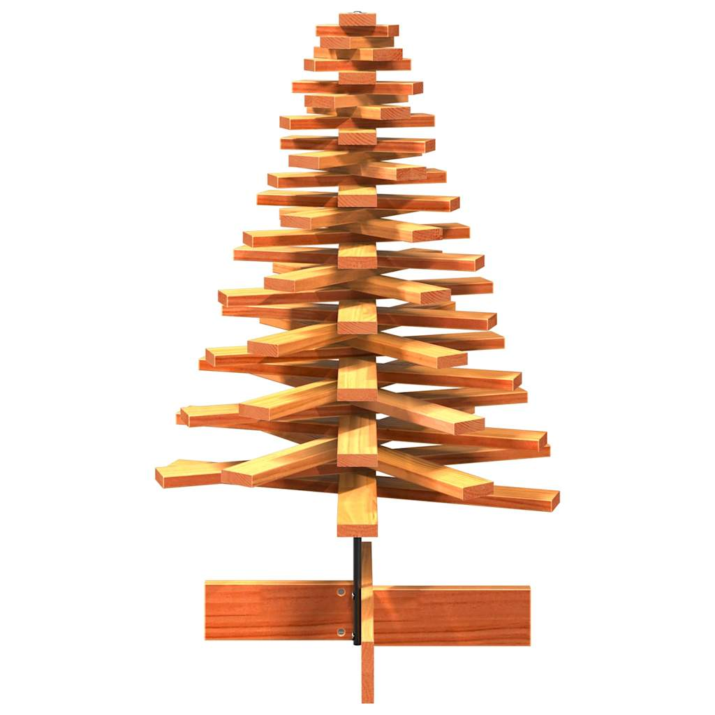 vidaXL Wooden Christmas Tree for Decoration Wax Brown 100 cm Solid Wood Pine