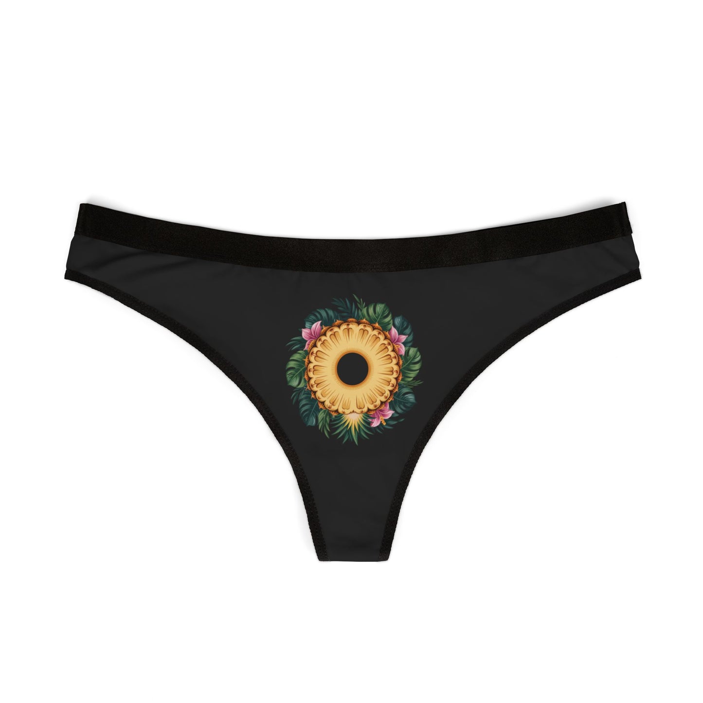 Pineapple Slice Print Women's Thongs, Cute Underwear, Summer Lingerie, Gift