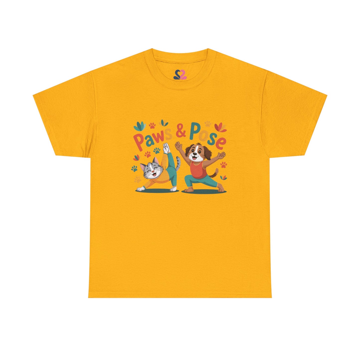 Unisex T-shirt, Yoga, Mindfulness, Paws & Pose C