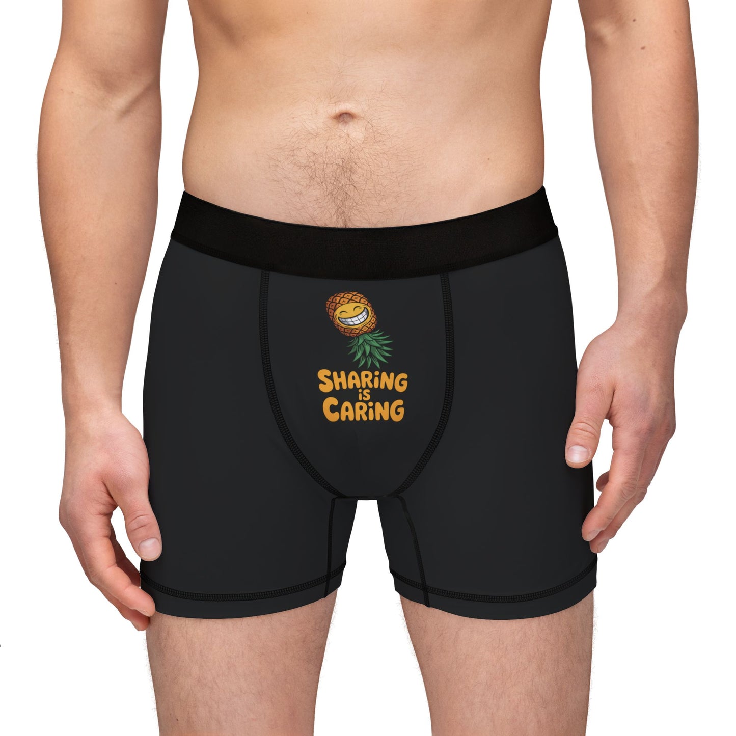 Sharing Is Caring Men's AOP Boxer Briefs, Stylish Underwear, Gift