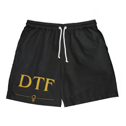 DTF Black Unisex Swim Shorts, Beachwear, Summer Essentials