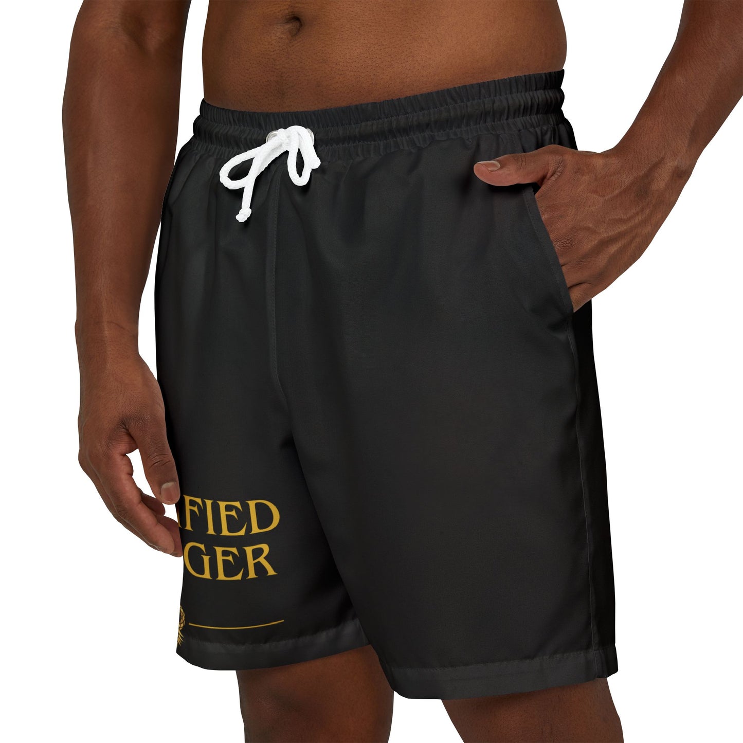Certified Swinger Black Unisex Swim Shorts, Beachwear, Summer Essentials