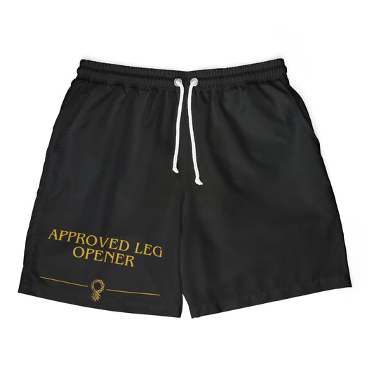 Approved Leg Opener Black Unisex Swim Shorts, Beachwear, Summer Essentials