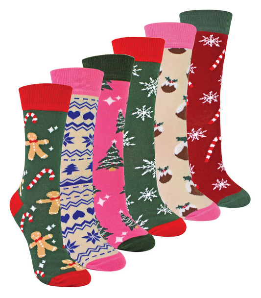 Ladies Colourful Novelty Christmas Socks