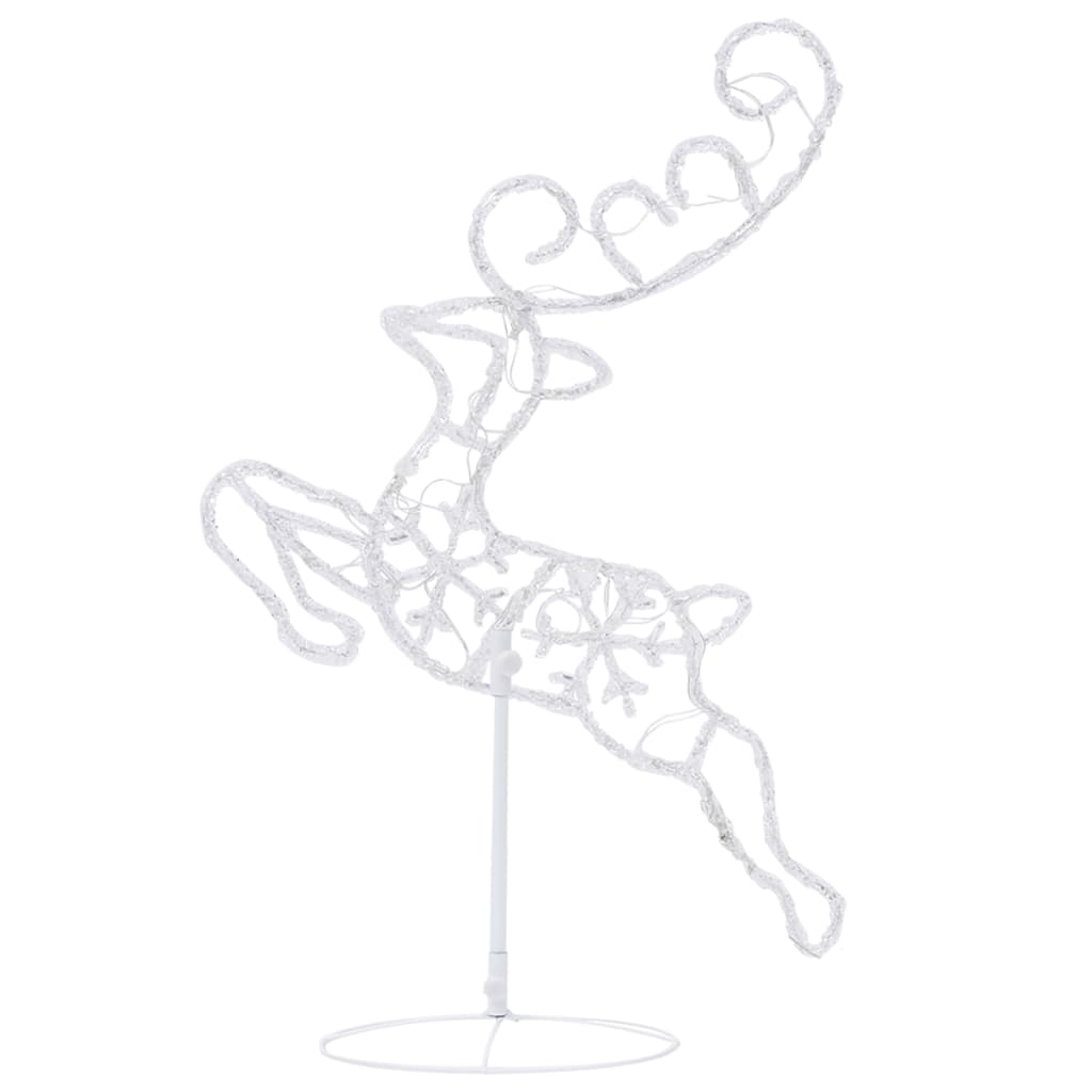 vidaXL Acrylic Christmas Flying Reindeer&Sleigh 260x21x87cm Blue