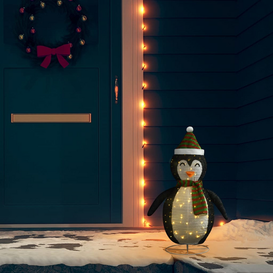 vidaXL Decorative Christmas Snow Penguin Figure LED Luxury Fabric 60cm