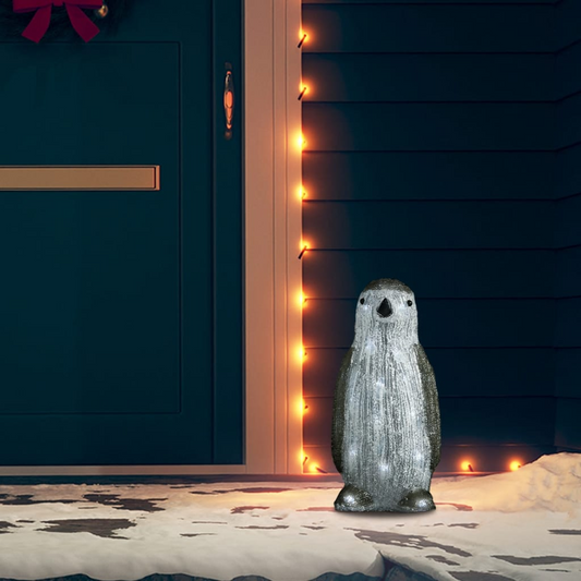 vidaXL LED Christmas Acrylic Penguin Figure Indoor and Outdoor 30cm