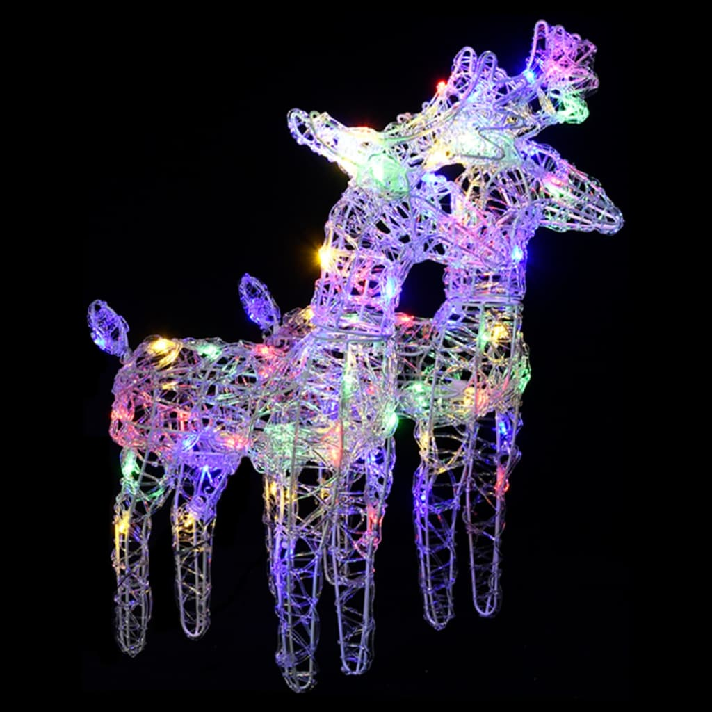 vidaXL Christmas Reindeers 4 pcs Multicolour 160 LEDs Acrylic