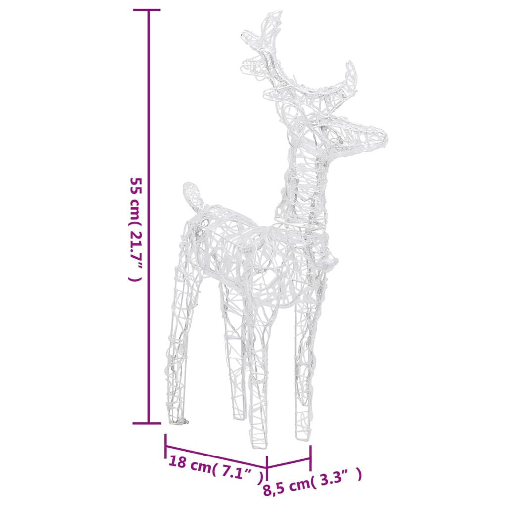 vidaXL Christmas Reindeers 4 pcs Multicolour 160 LEDs Acrylic