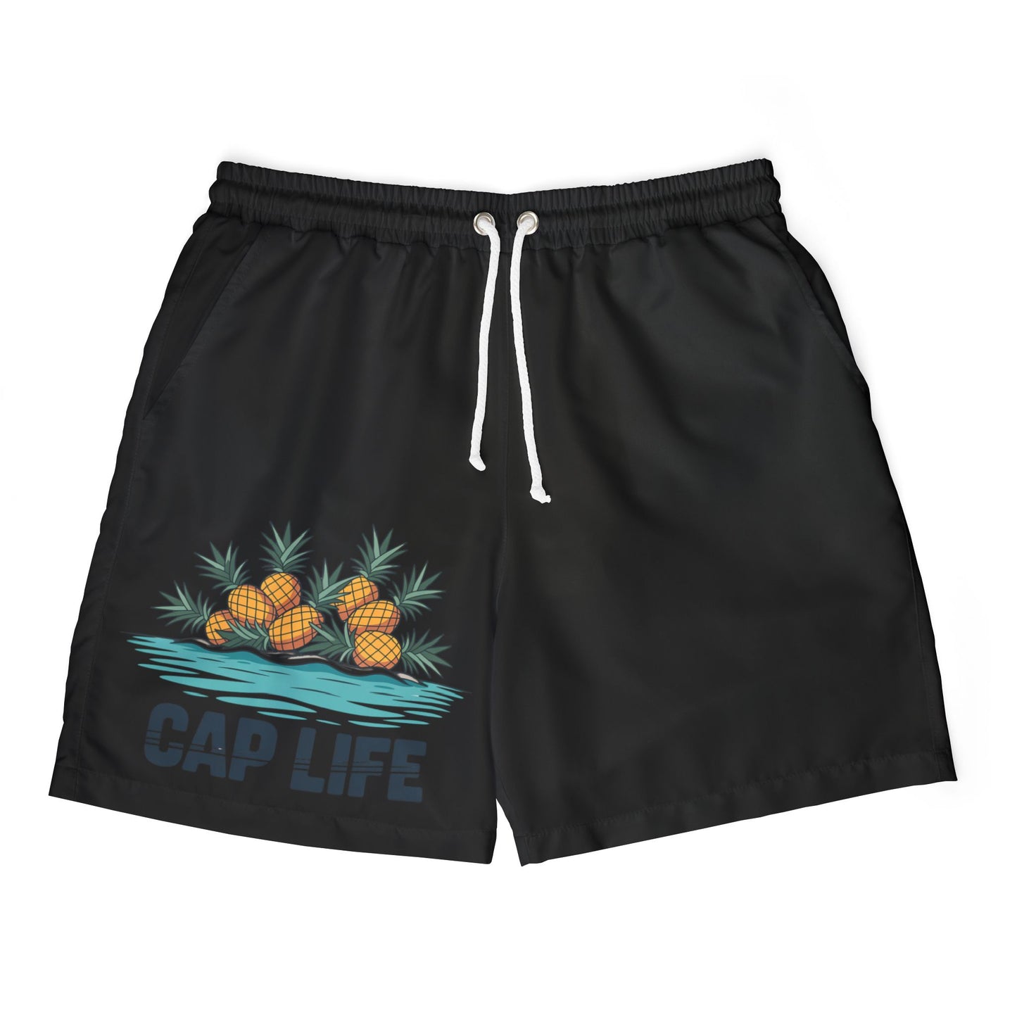 Cap Life Group Black Unisex Swim Shorts, Beachwear, Summer Essentials