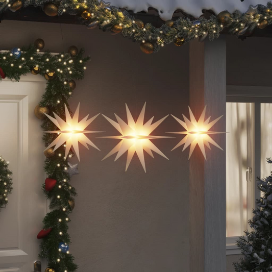 vidaXL Christmas Lights with LEDs 3 pcs Foldable White