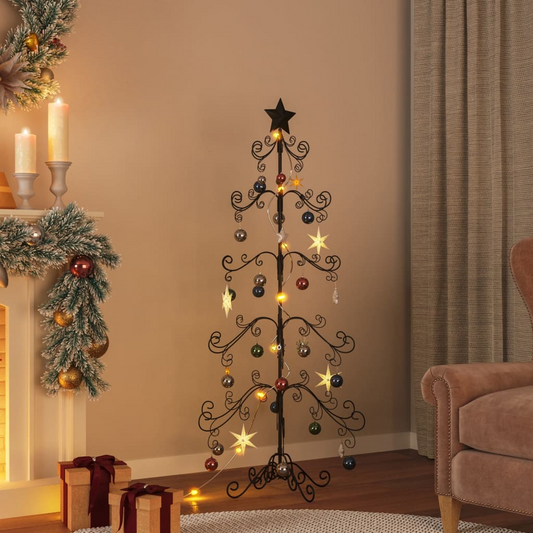 vidaXL Metal Christmas Tree for Decoration Black 150 cm