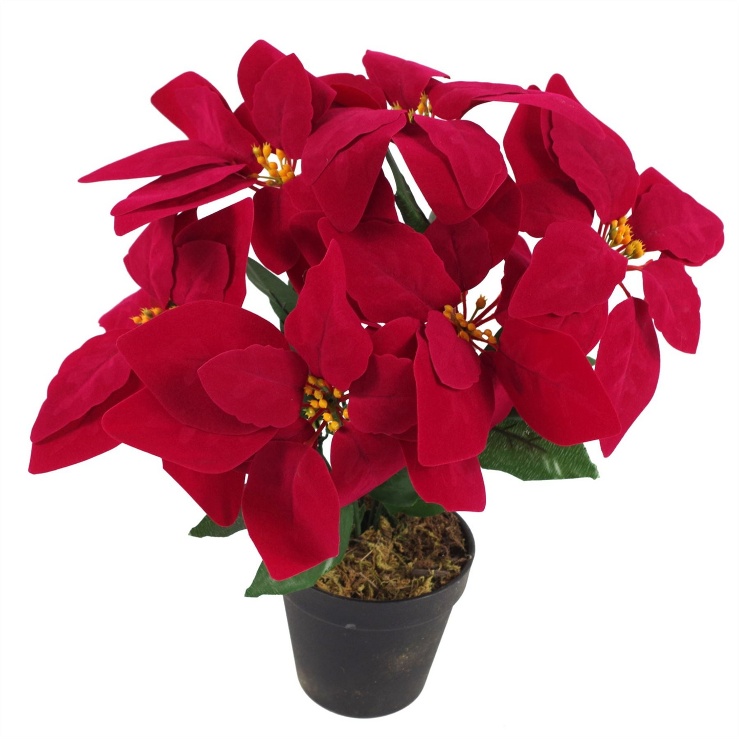 Copper Metal Planter Artificial Christmas Poinsettias