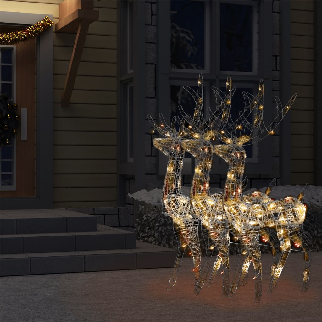 vidaXL Acrylic Reindeer Christmas Decorations 3 pcs 120cm Multicolour